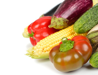 Vegetables on a white background