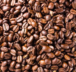 Coffee beans  background or texture high resolution, closeup