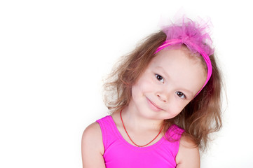 Obraz na płótnie Canvas Portrait of cute smiling little girl