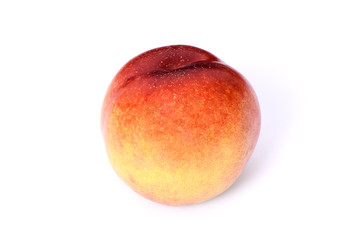 single peach on white background
