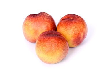 peaches on white background