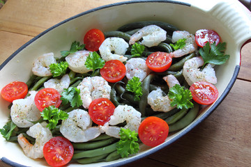Shrimp and vegetables