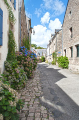 Typical street in Brittany, France