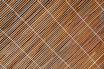 Pattern of bamboo pieces close up