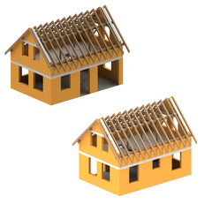 two isometric construction schema development design