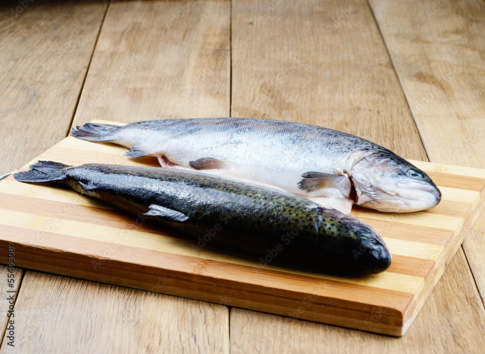 Wall mural Raw trout