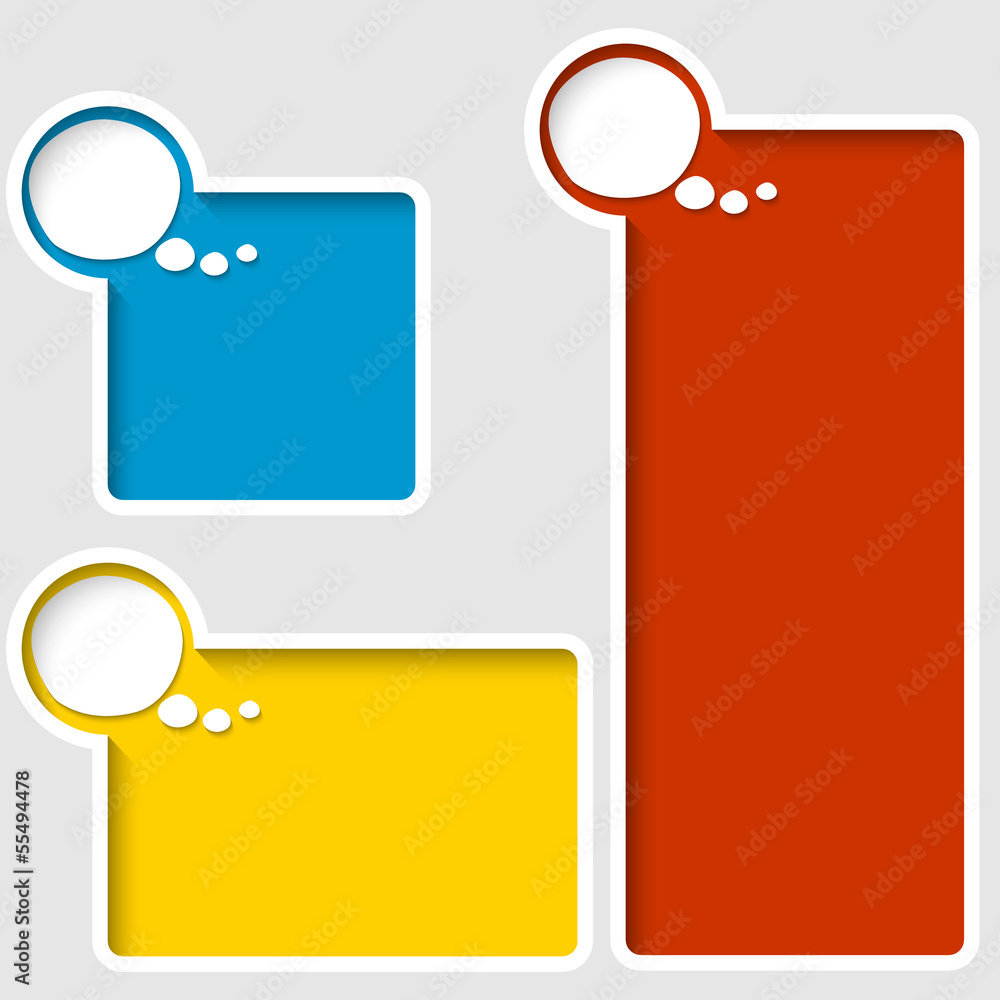 Poster colorful text frames and speech bubble