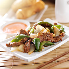 Chinese food - Pepper beef at restaurant
