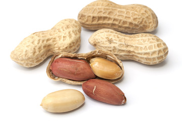 Peanut isolated on the white background
