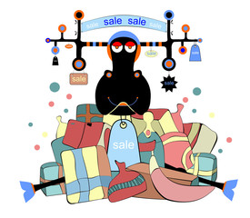 Funny animal full of  purchase have been bought on sale
