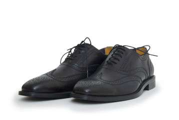 The black man's shoes isolated on white background.