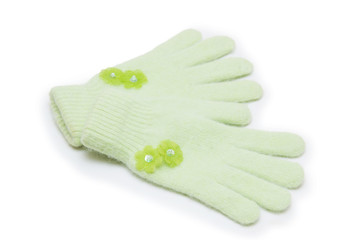 woman gloves, isolated on white