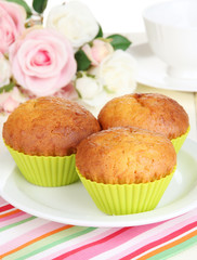 Sweet cupcakes close up