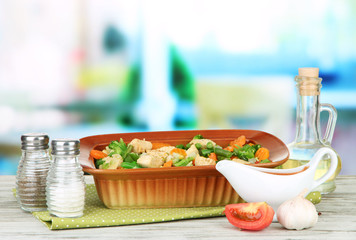 Casserole with vegetables and meat,