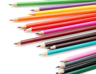 Colour pencils isolated on white