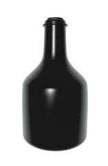 Old style black earthernware alcohol bottle
