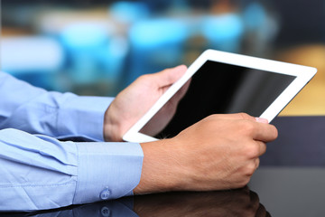 Businessman with notebook close-up