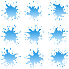Set of water blots and splash-sparks for your design; EPS8