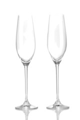 Champagne glasses, isolated on white