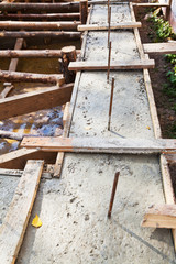 concrete foundation of house