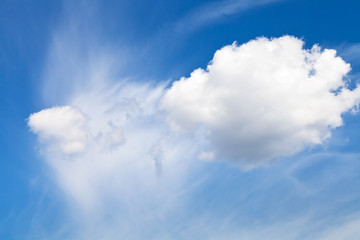 white clouds in blue sky in summer day