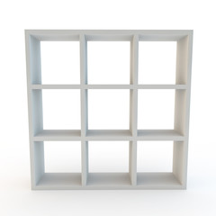 modern white laminated shelving furniture unit
