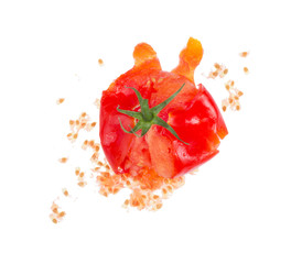 Crushed  fresh tomato.