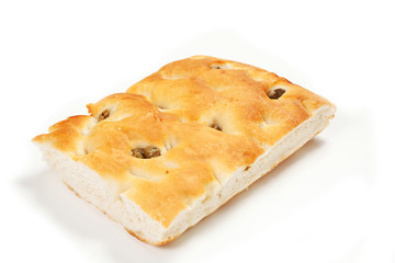focaccia su sfondo bianco