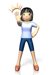 She refused,with put out the hand.