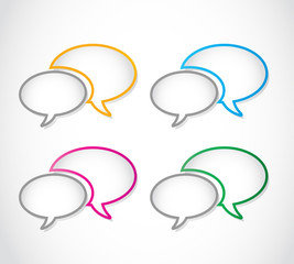 Colorful speech bubble frame set