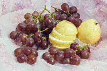Chinese pear and grape