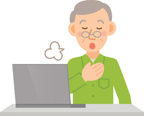 シニア男性　PC