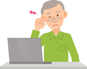 シニア男性　PC