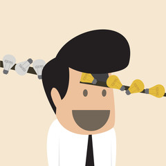 Empty idea pass into knowledge factory  to bright idea