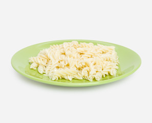 Spiral macaroni on plate