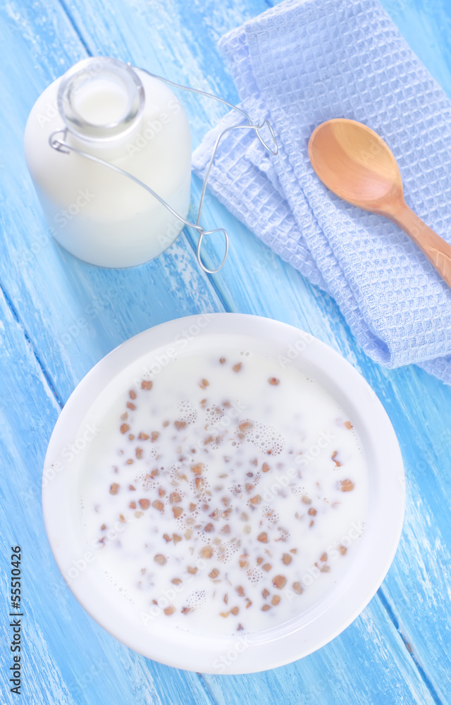 Poster buckwheat with milk