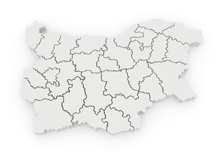 Fototapeta na wymiar Three-dimensional map of Bulgaria.