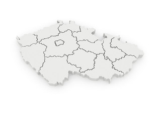 Three-dimensional map of Czech.
