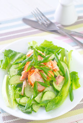 salad with salmon and cucumber