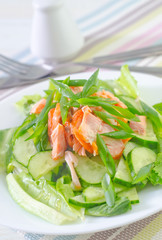 salad with salmon and cucumber
