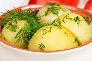 Boiled potatoes with dil