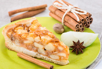 Apple pie with cinnamon