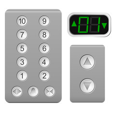 Lift the control panel on a white background