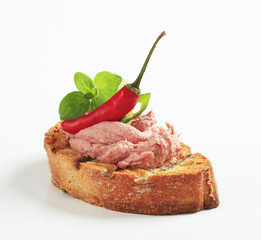 Grill toasted bread with pate