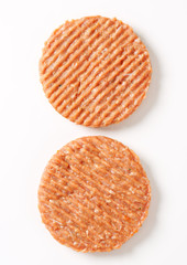 Raw burger patties