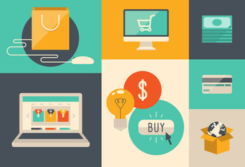 E-commerce and internet shopping icons