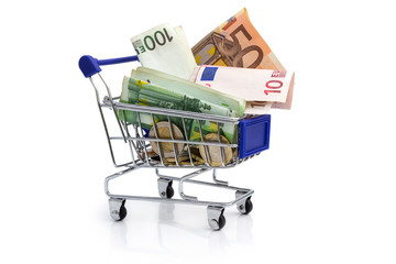 Shopping cart and money