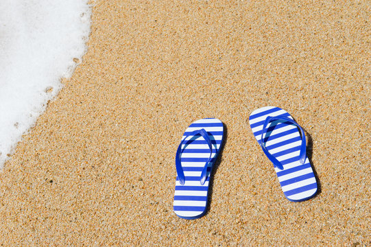 Flip flops at beach