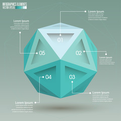 3d Sphere Infographic template, vector illustration.