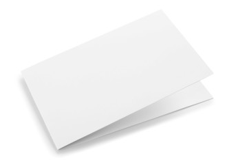 Blank folded card isolated